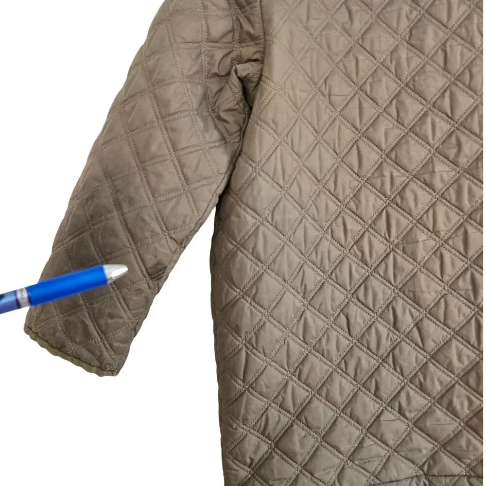 Minimalist Cozy Kidcore Soft Outdoorsy Crewcuts Quilted Jacket Leopard Lining M